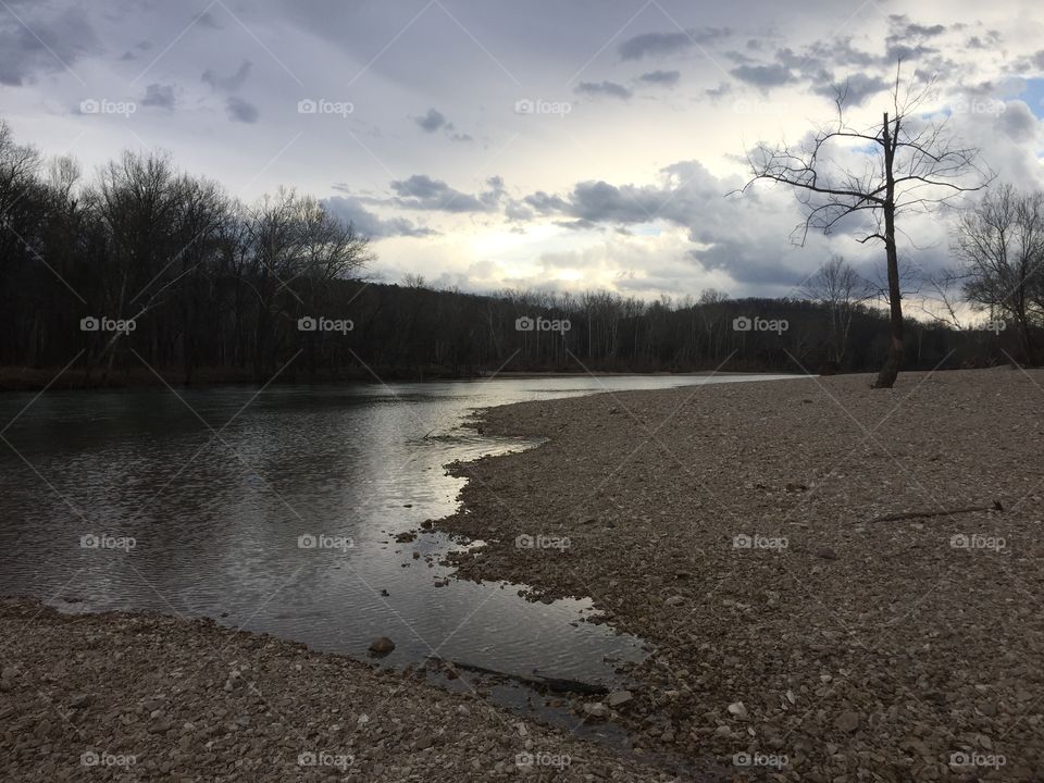 Baron Fork Creek on a cloudy day