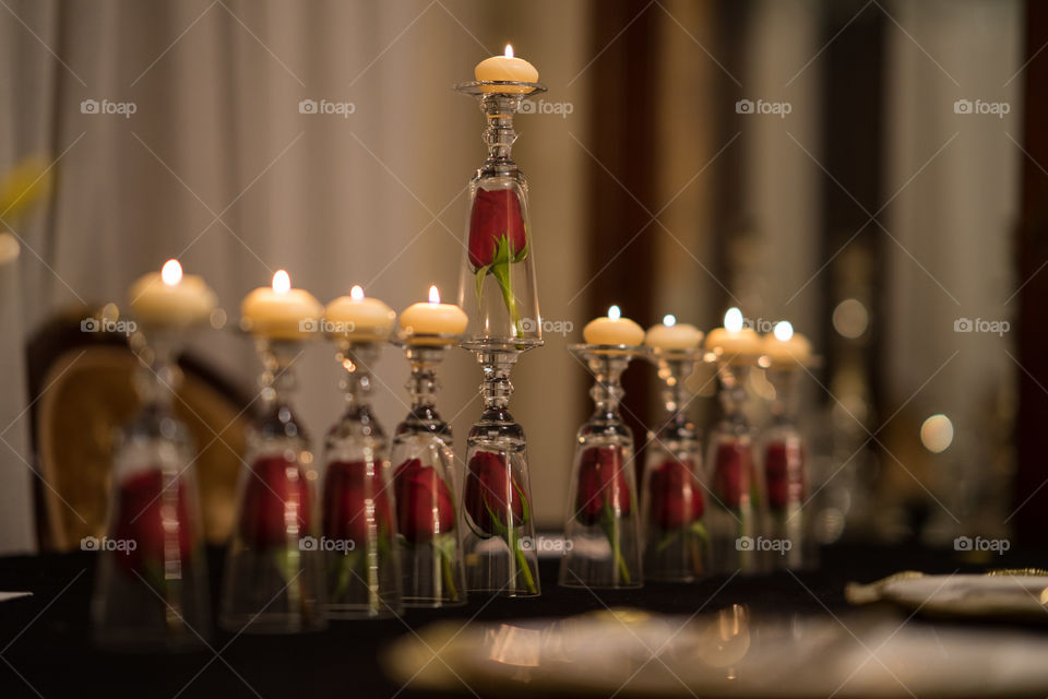 Close-up of candles