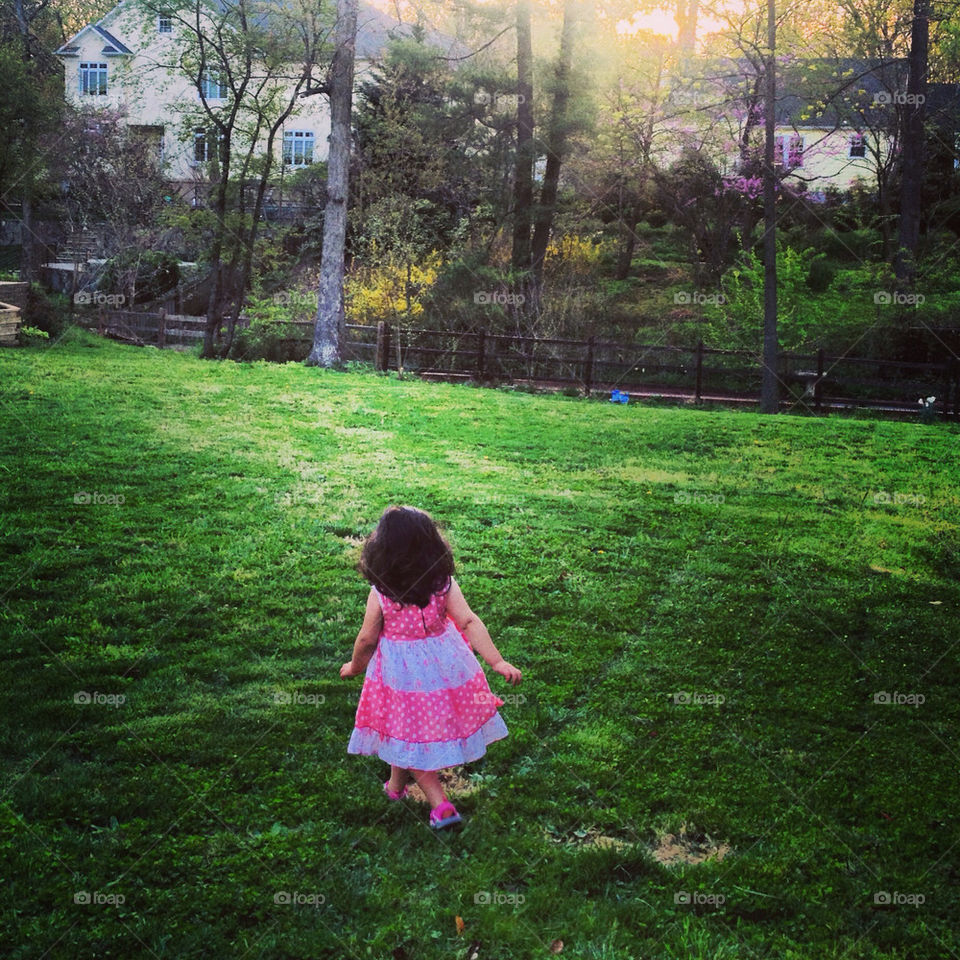Playing in the backyard