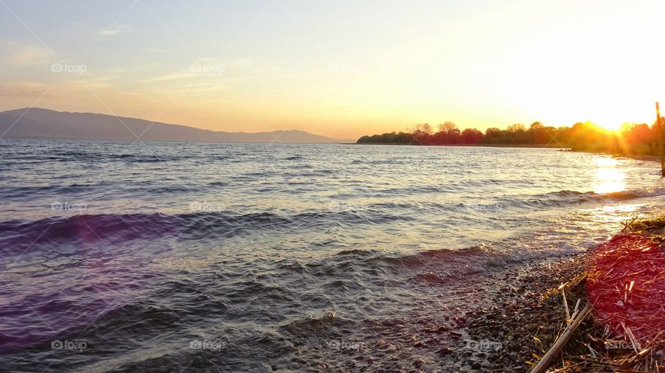 Sunset Trichonida Lake Greece