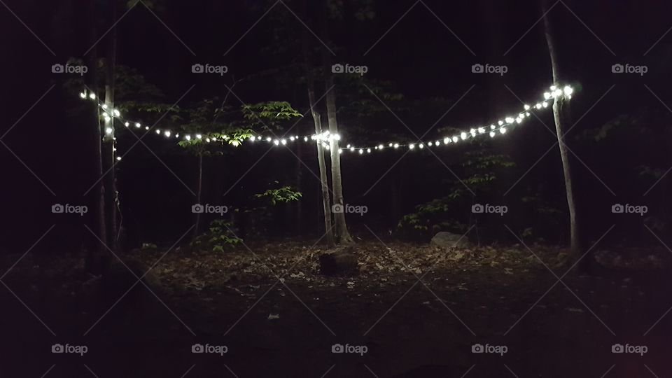 string lights at night