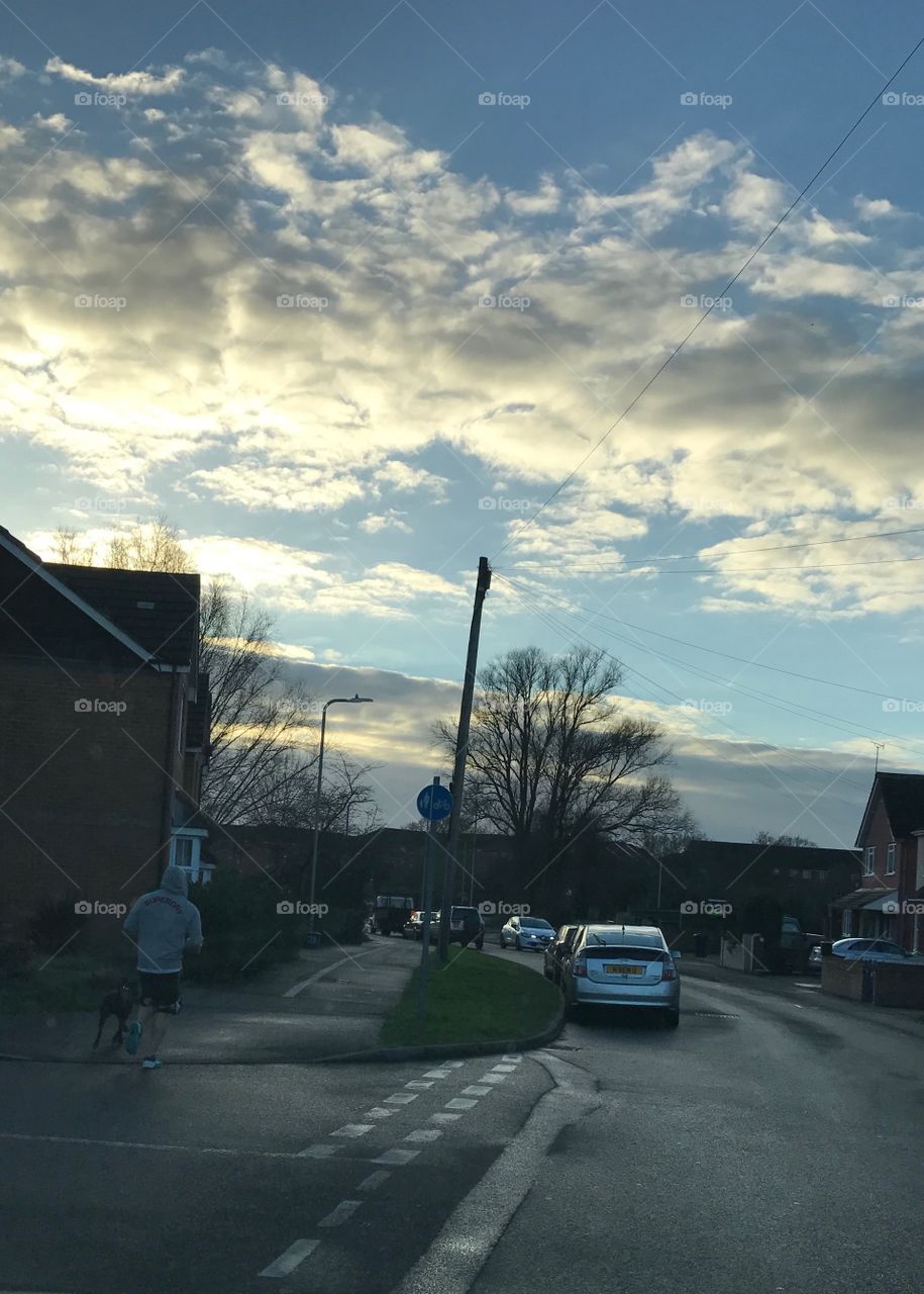 Man walking dog 