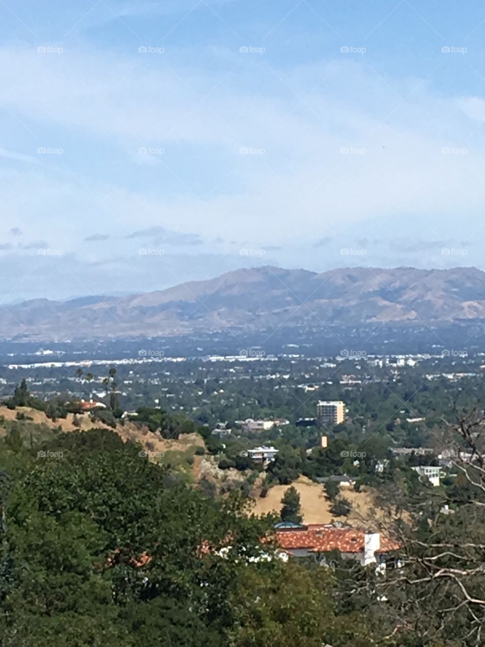 View over Santa Monica Mountain Range. 