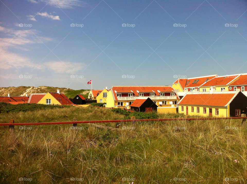 yellow houses denmark sommer by jesperdrejer