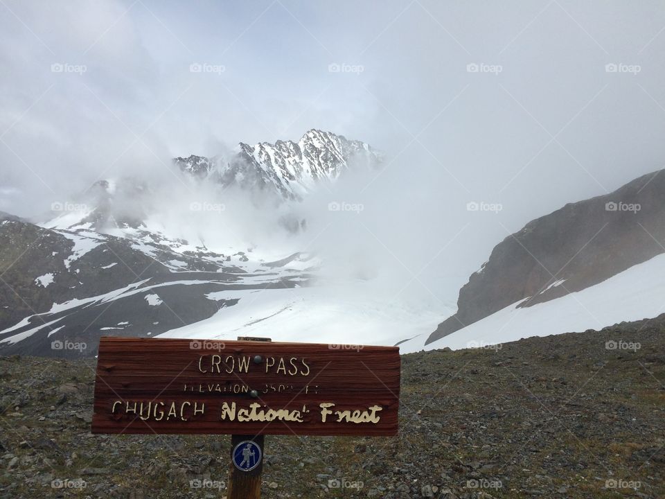 Alaskan Mountains through the clouds