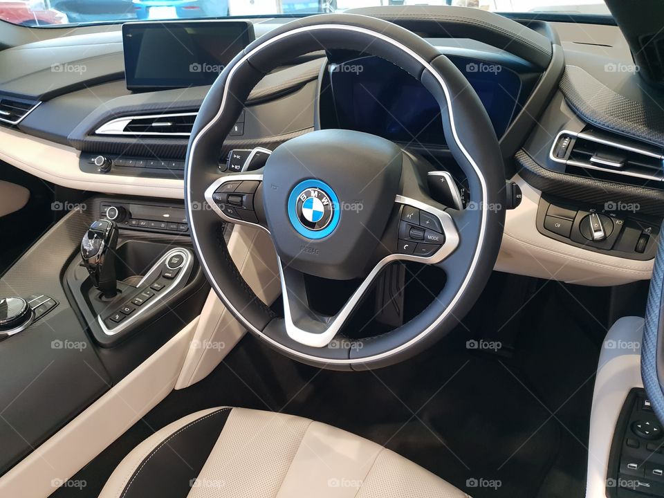 BMW i8 coupe car interior