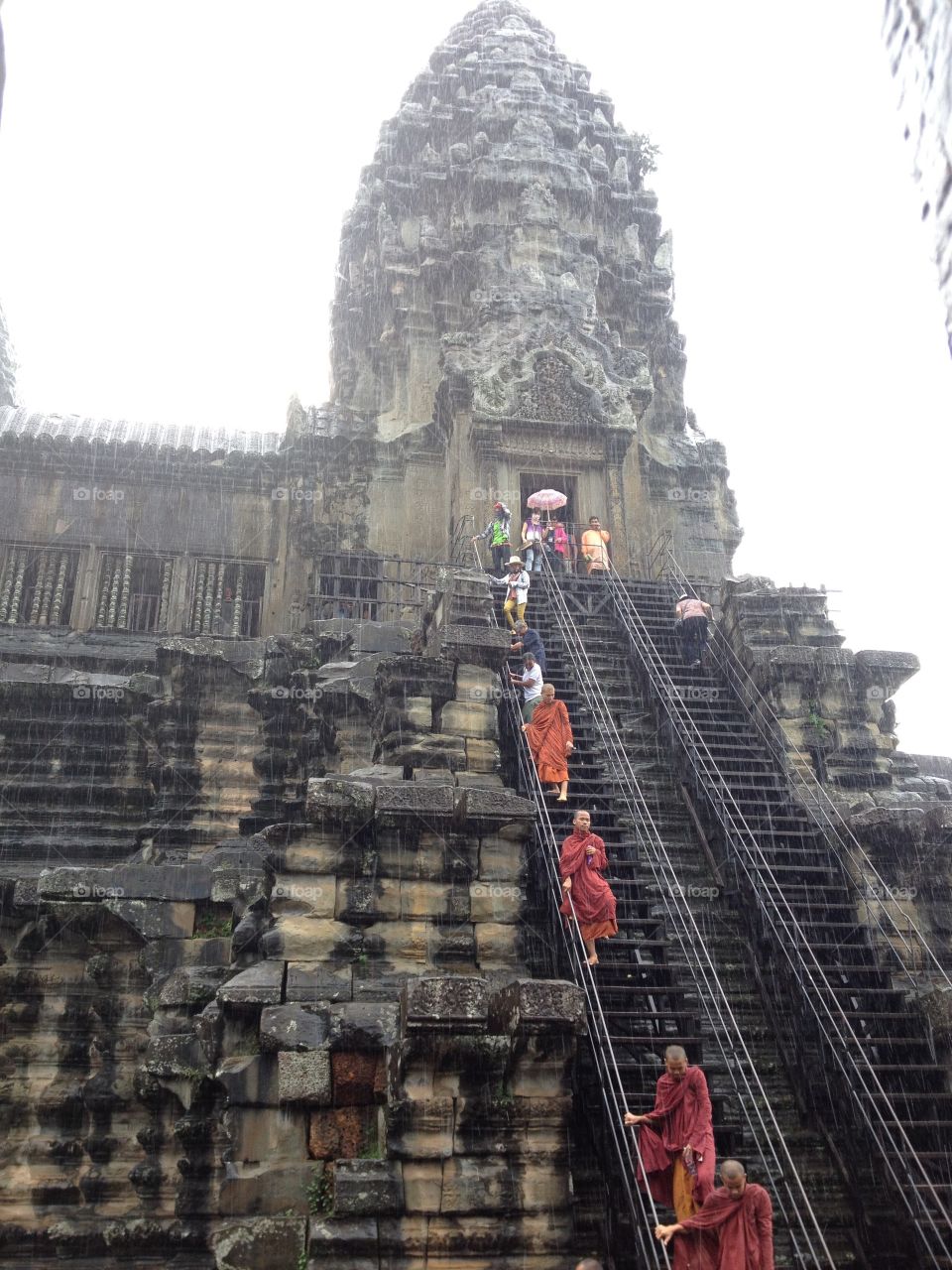 Walk with monks at Angkor Wat