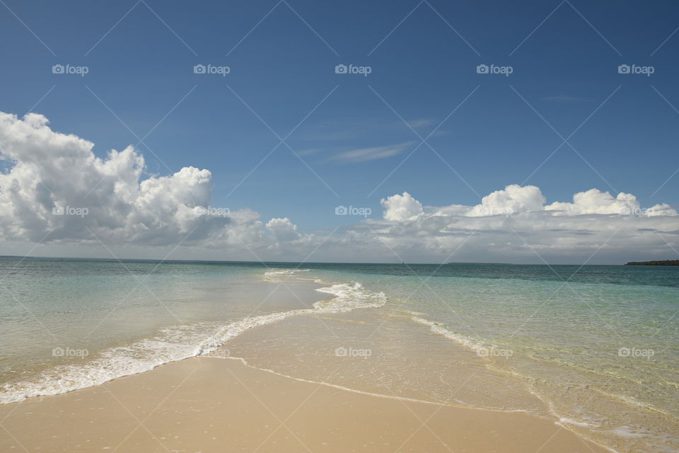 In the middle of tjhe ocean, near the coast of Zanzibar