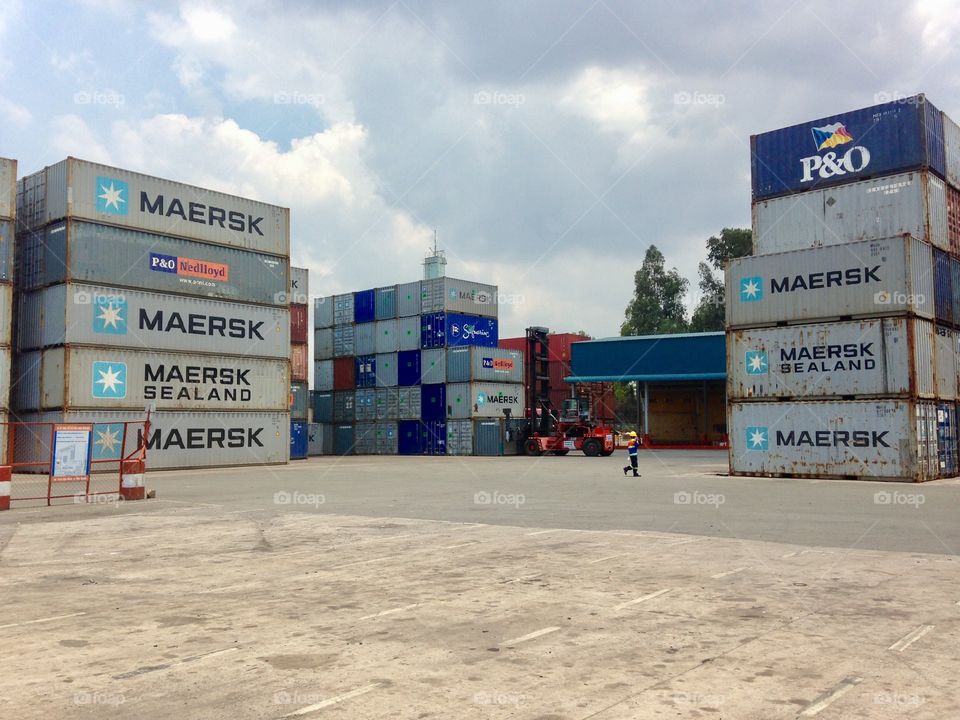 A normal day container yard located at Hai Phong port 