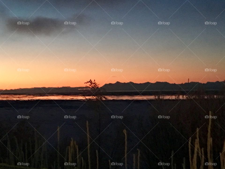 Alaska sunset at 3pm