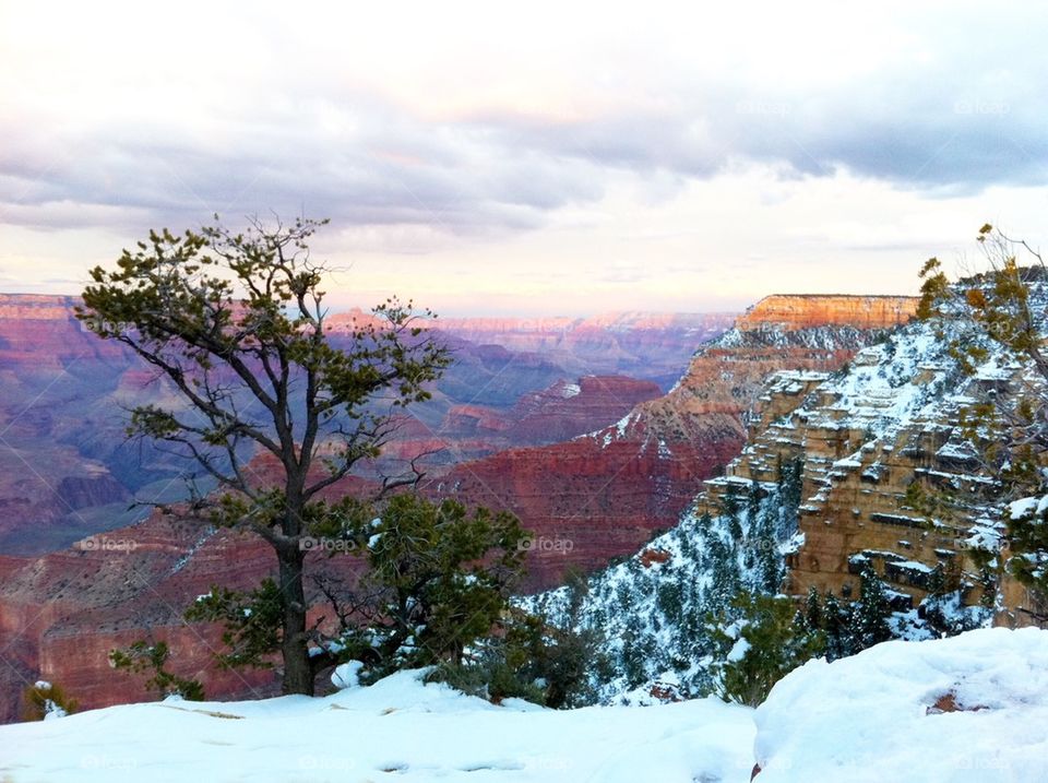 Grand Canyon with snow