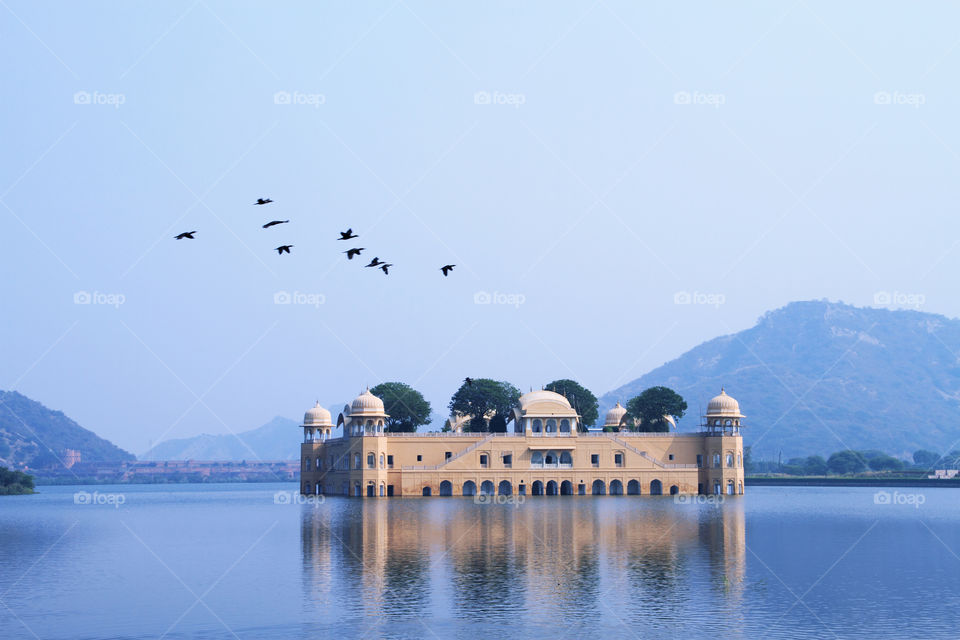 Jal Mahal (palace in water) in Jaipur, Rajasthan, India