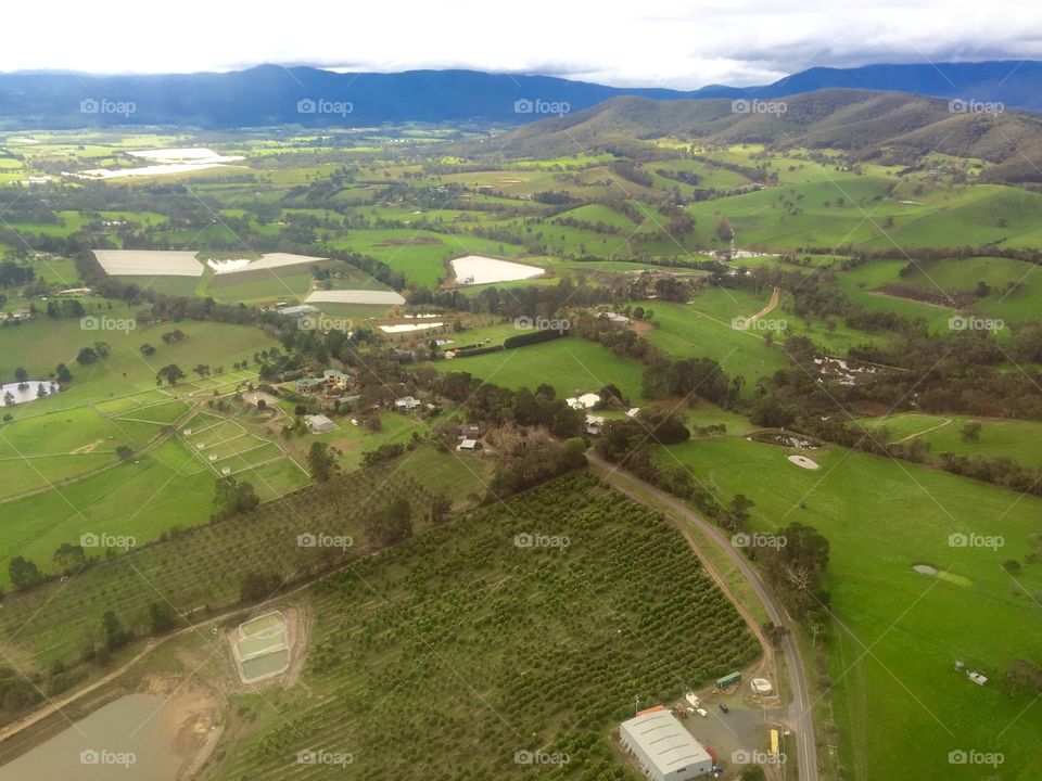Arial photo of the Yarra Valley Victoria 