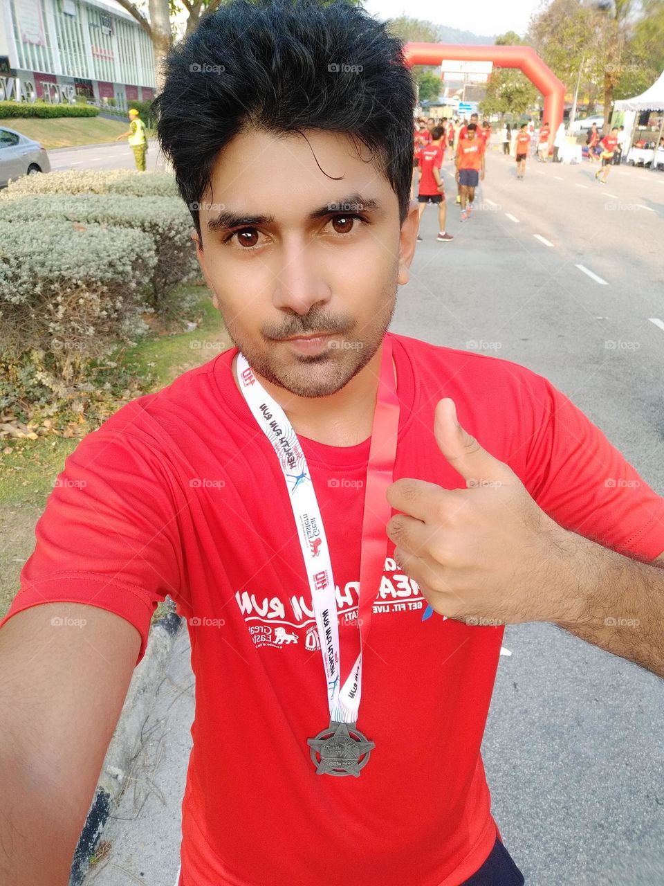 During Marathon Running. Successfully Completed and Tastes the medal 🥇