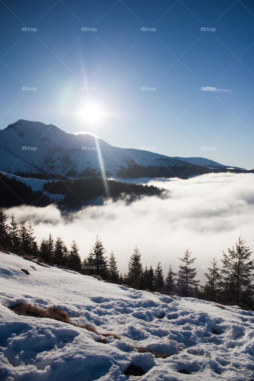 spectacular view of a mountain peak