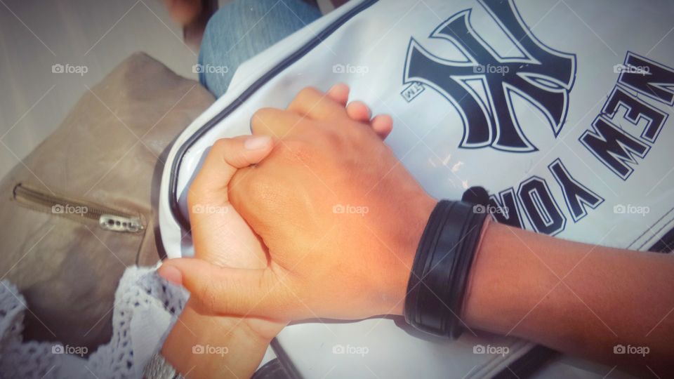 girl & boy holding hands.
trust full love