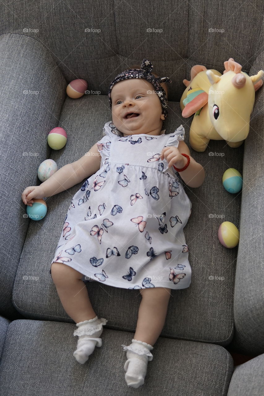 My daughter smiling on Easter
