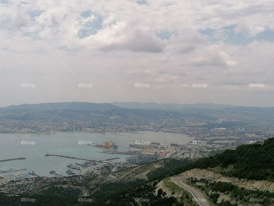 Our home is the city of the port of Novorossiysk. View from the point called "Seven Winds".