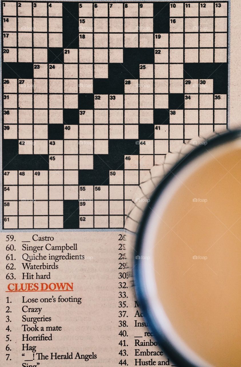 Crossword Puzzle With Coffee, Morning Routine, Crossword Puzzles, Daily Routine, Coffee And Crossword Puzzles, Doing Crossword Puzzles 