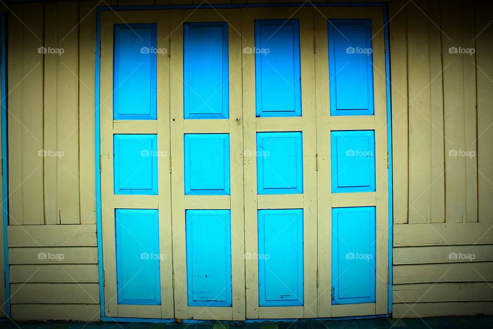 Colorful wooden door.