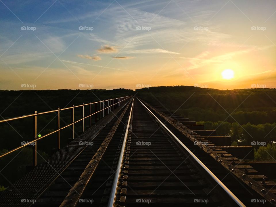 Tracks. Railroad Bridge