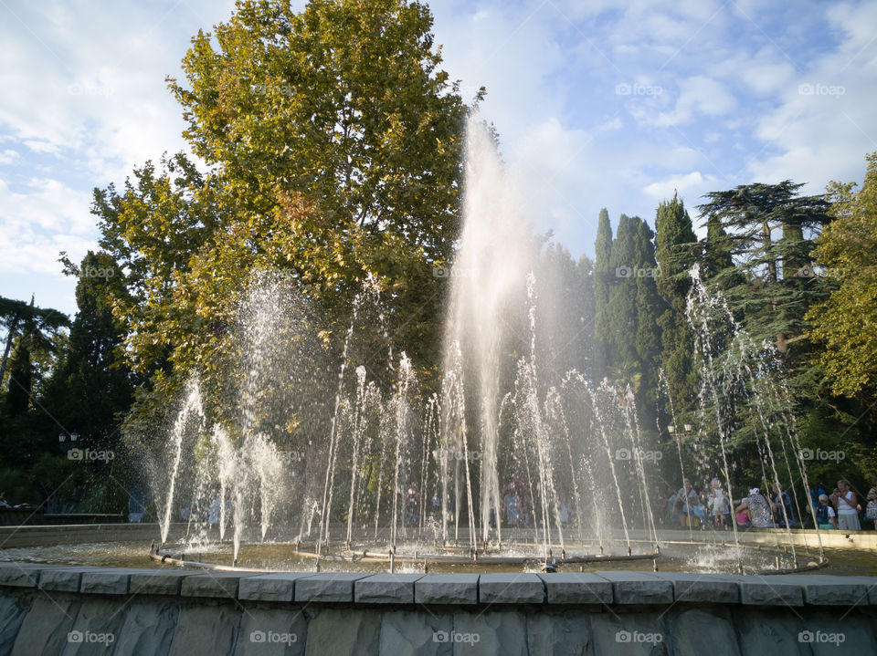 Fountain at the festival . Sochi city