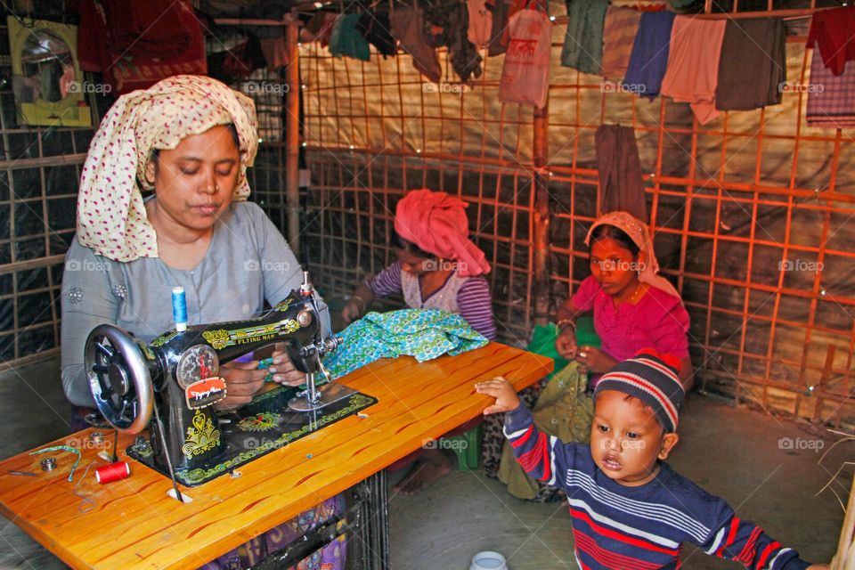 Mom working for food