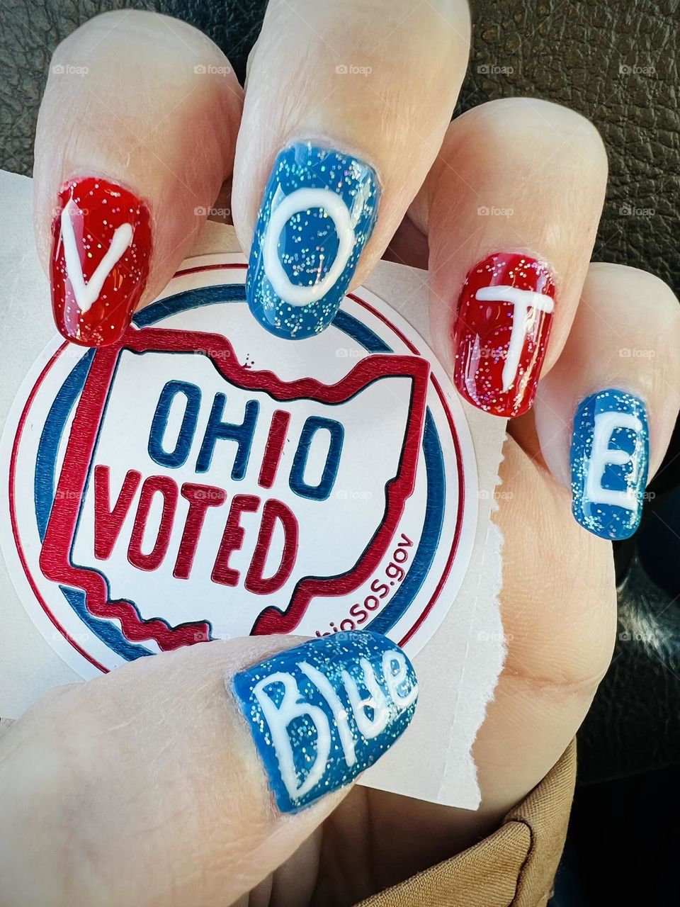 My Patriotic gel nail art design for Election Day 