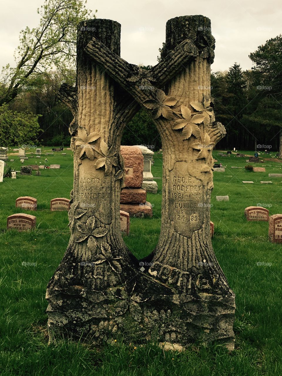 View of tombs in graveyard