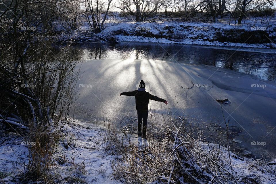 River frozen over … Love Winter Time ❄️