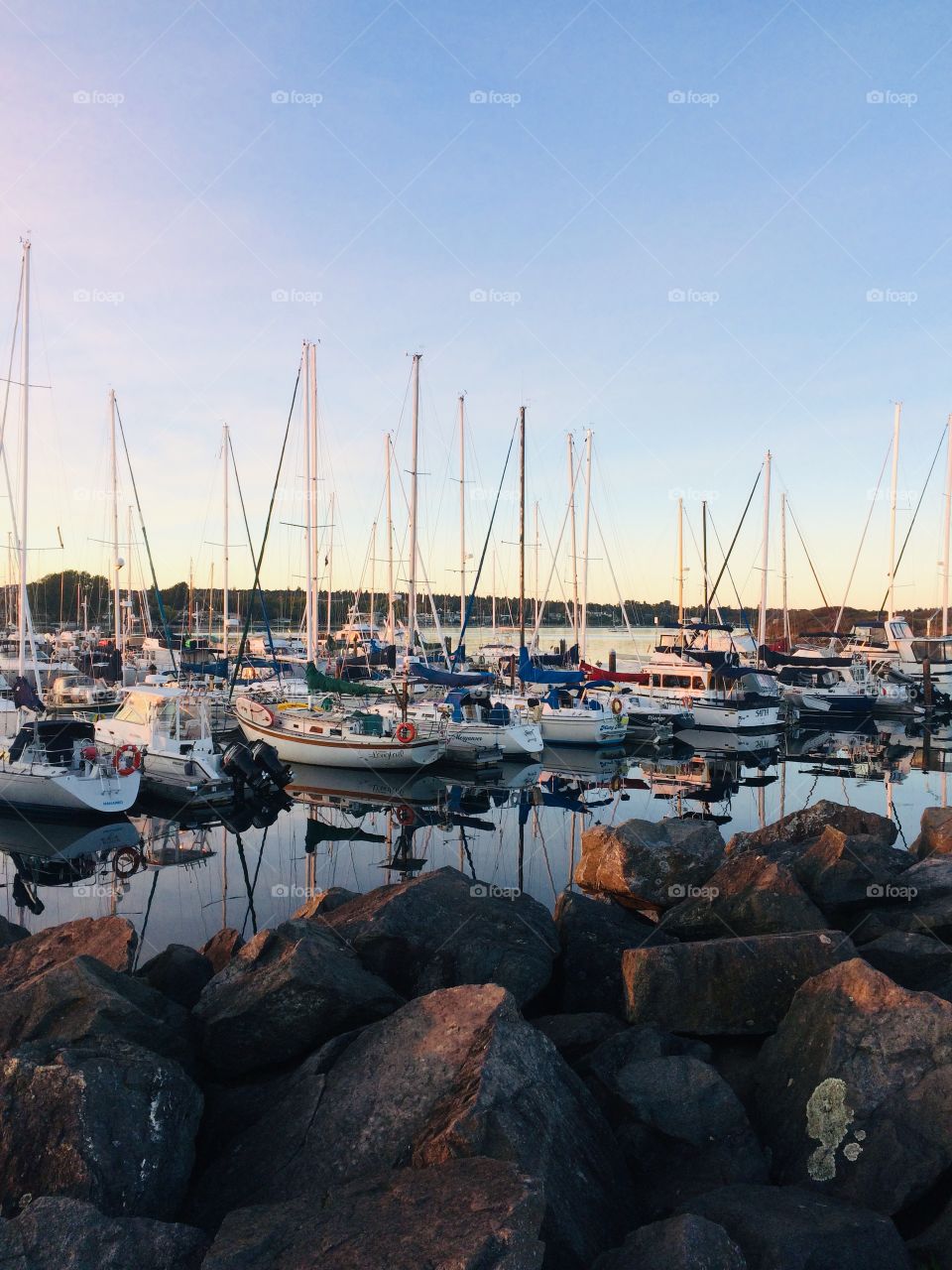 Boats on parked by the dock