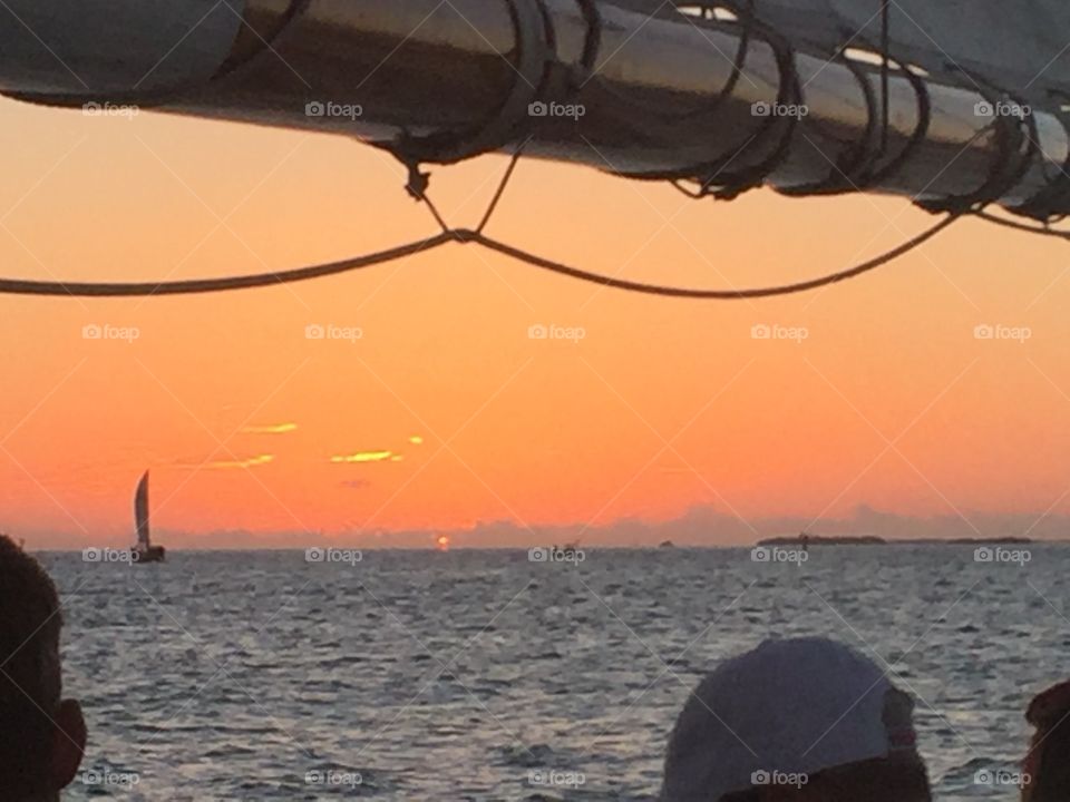 Sunset from a sailboat, Key West, FL