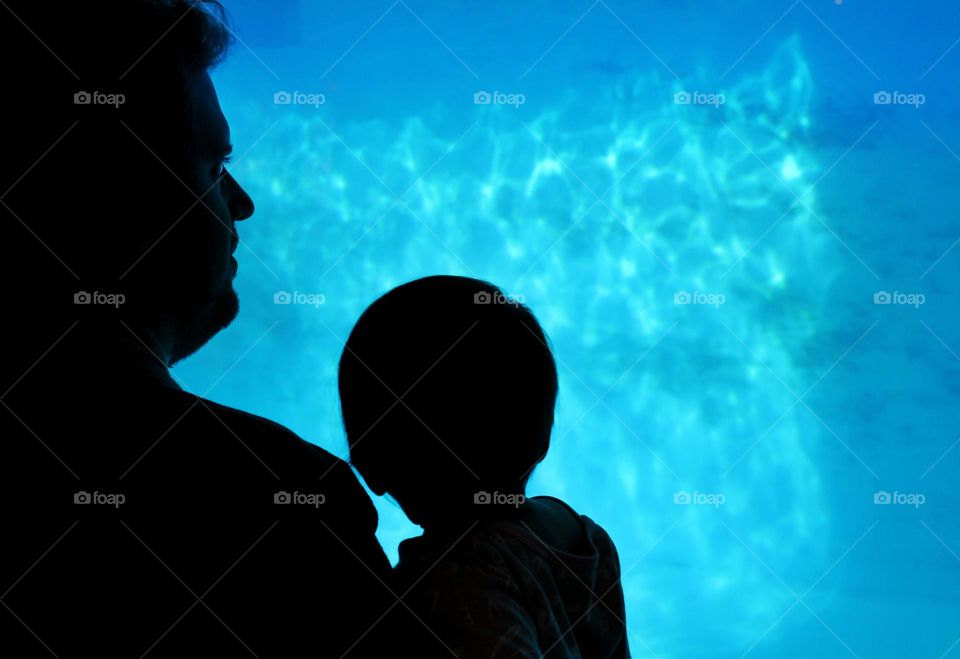 silhouette of Father and child