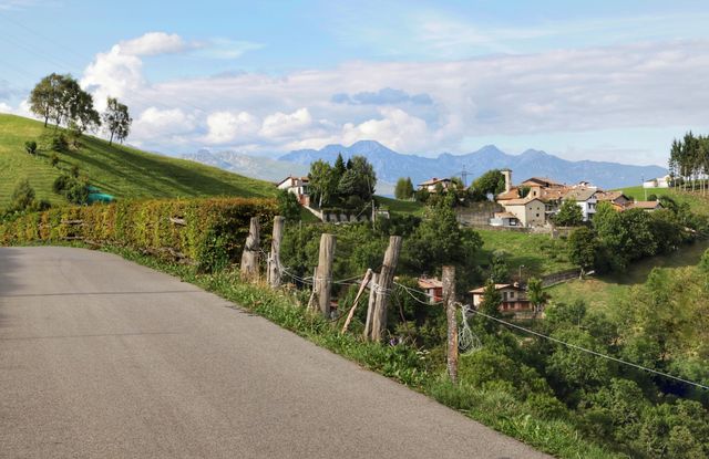 Alpine road in summer time 