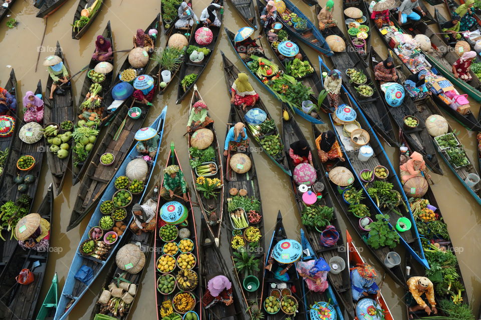 Lok Baintan Floating Market at Banjarmasin, South Borneo, Indonesia.