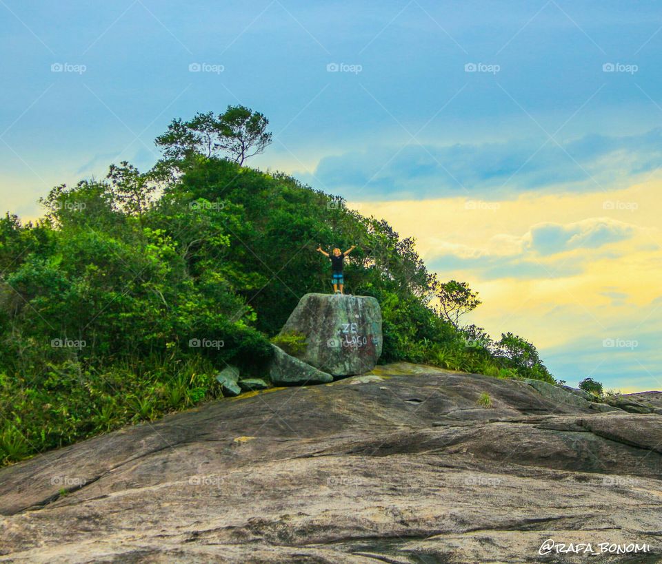 Man standing on rock