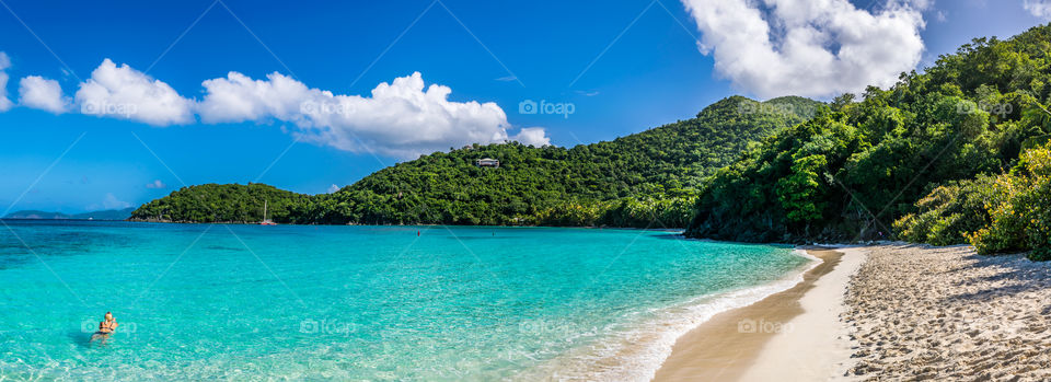 Hawksnest bay. idyllic landscape of Hawksnest bay, St John, USVI