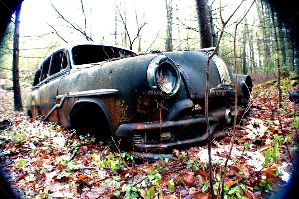 Abandoned Pontiac, old, woods, rustic