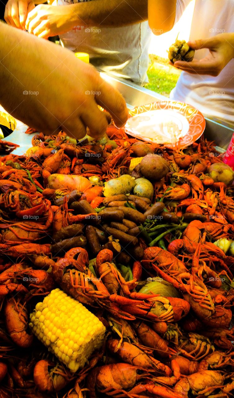 Crawfish boil on the Bayou