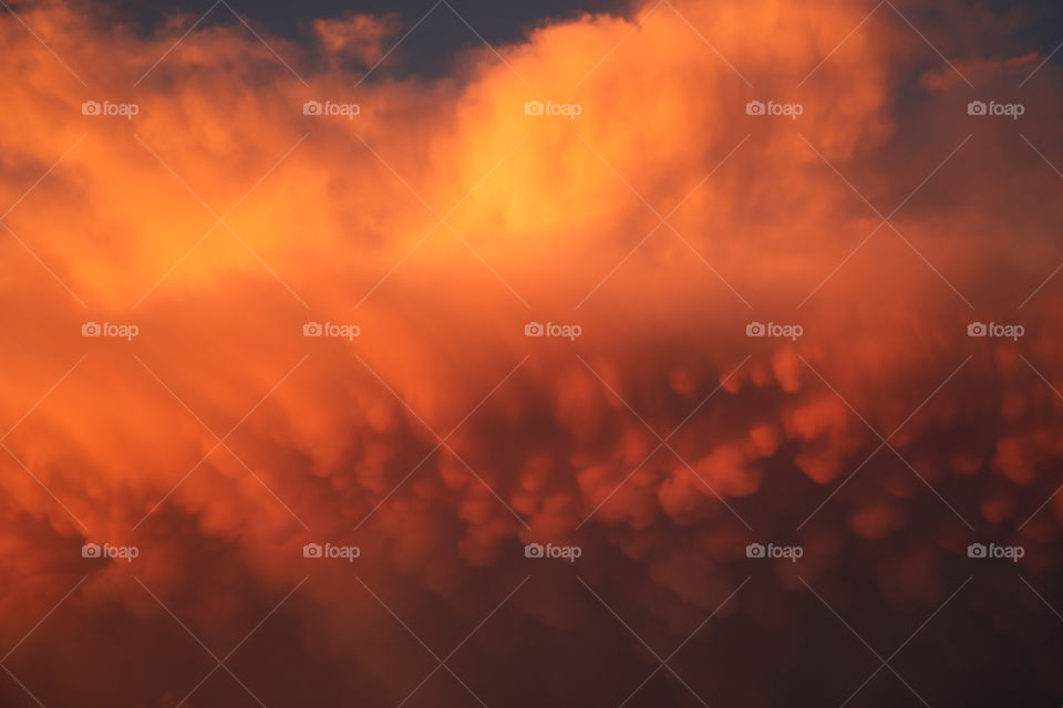 Vibrant orange clouds