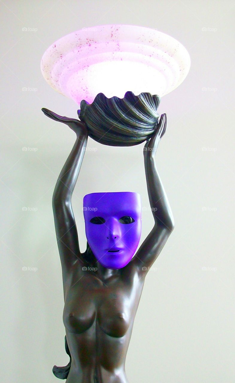 mermaid plant purple party mask purple lamp