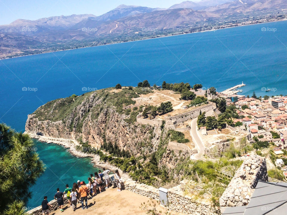 coastline Nafplion Peloponnese Greece