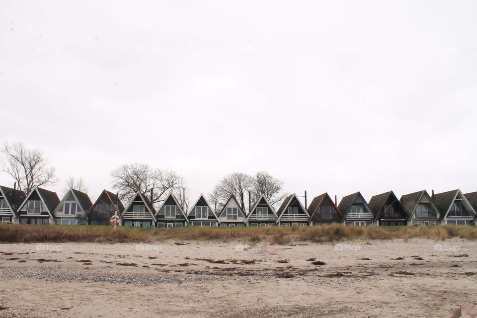 Houses by the beach 