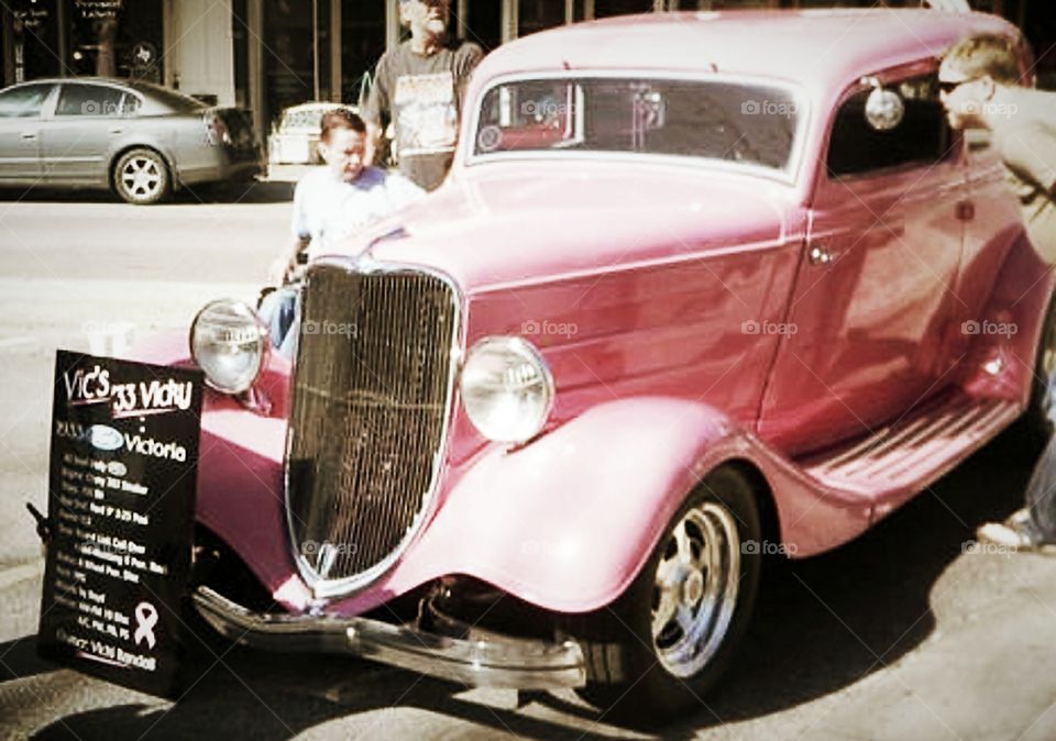 Pink Antique Car