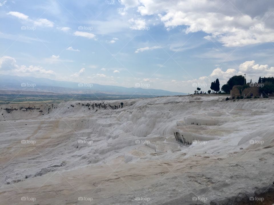 Pamukkale view on a sunny day