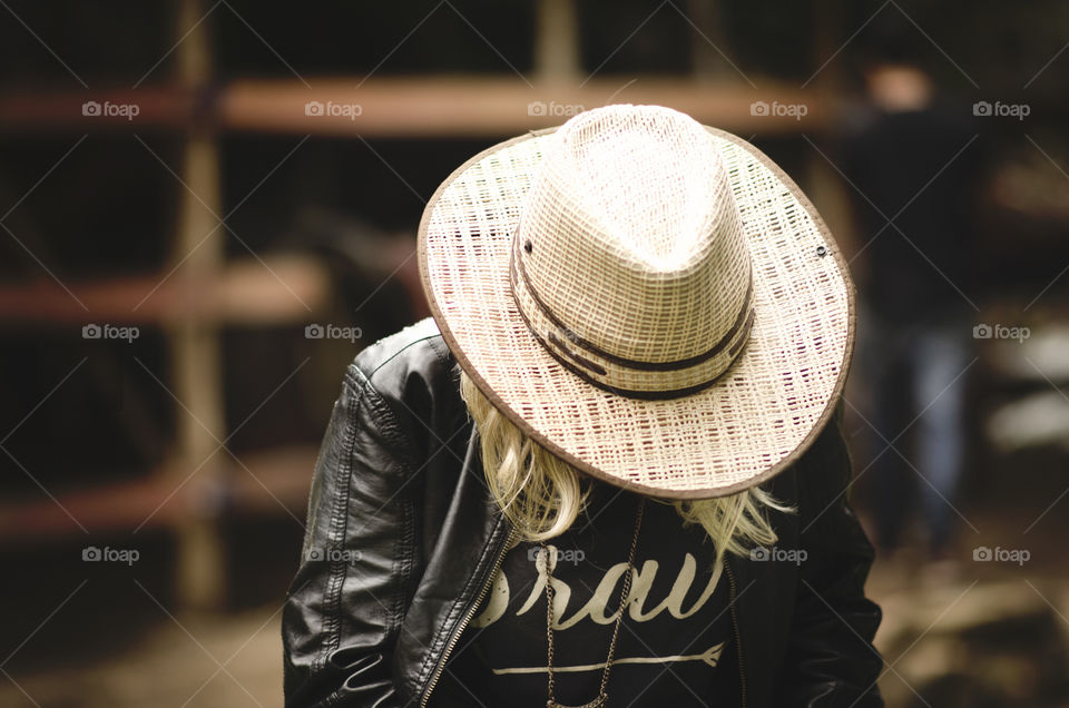 Woman wearing a hat