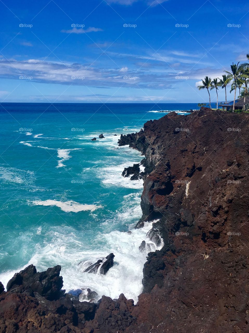 Hawaii coastline cliff view