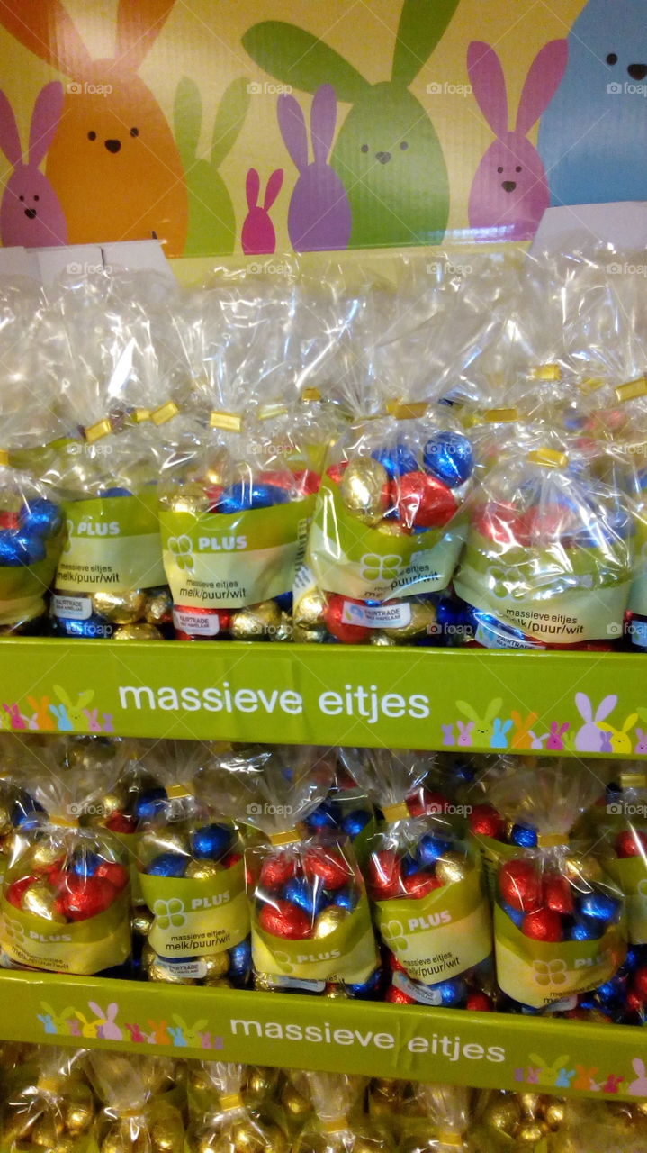 Chocolate Easter Eggs From The Plus Supermarket At The Netherlands