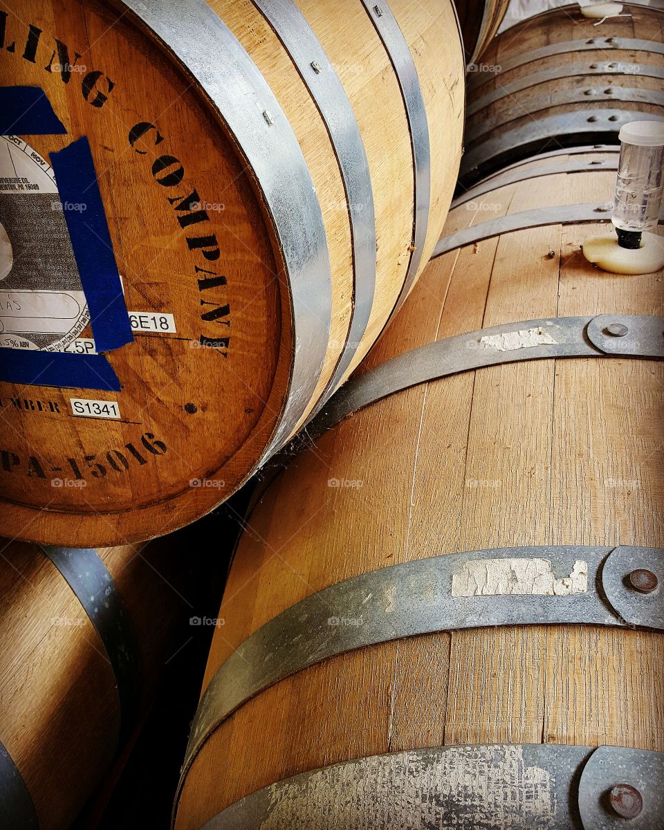 Wooden cask beer barrels