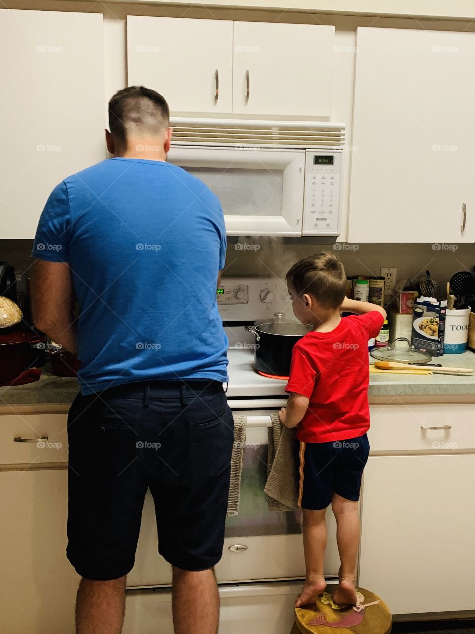 My son wanted to learn how to cook and my husband was showing him some cooking skills. It was just absolutely amazing to see him soaking up and learning from his dad